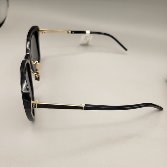 New Saint Laurent SL M78/F 002 Black Plastic Oversized Sunglasses Grey Lens - Picture 8 of 12